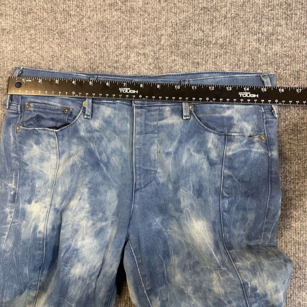 True Religion Jeans Women 29 Blue Halle Super Skinny Tie Dye Y2K USA Made - Picture 3 of 16